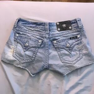 Miss Me Light Blue Embellished Denim Cutoff Shorts
